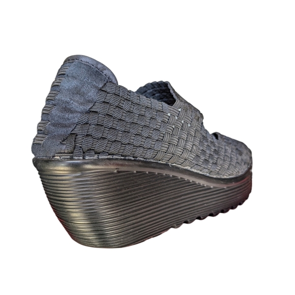 Bernie Mev. Woven Black Lulia Slip On Memory Foam Comfort Wedge 41 EU 8 US - Picture 3 of 8